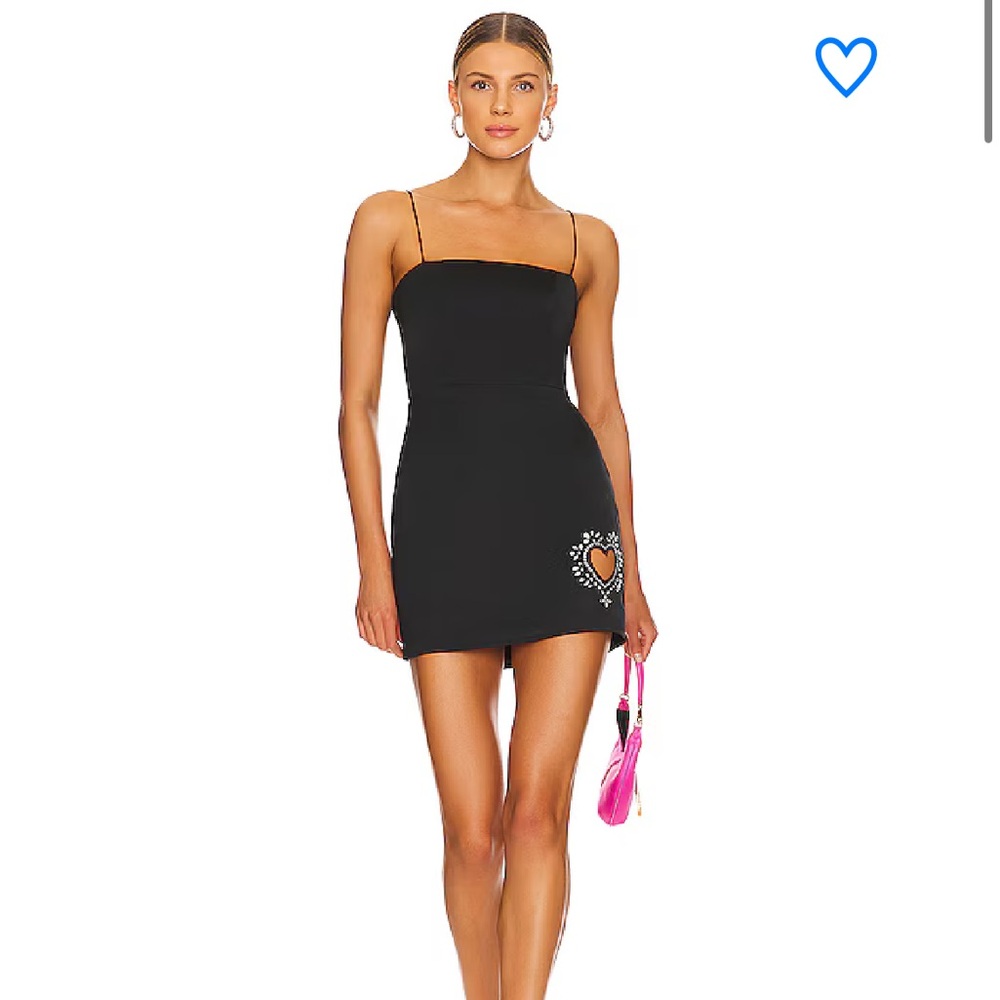 Superdown Black Mini Dress with Heart Cut Out